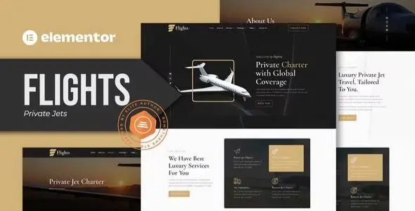 Flights – Private Jets Elementor Template Kit